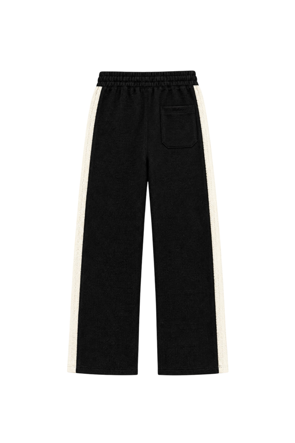 Signature Waffle Track Pants – Black/Beige