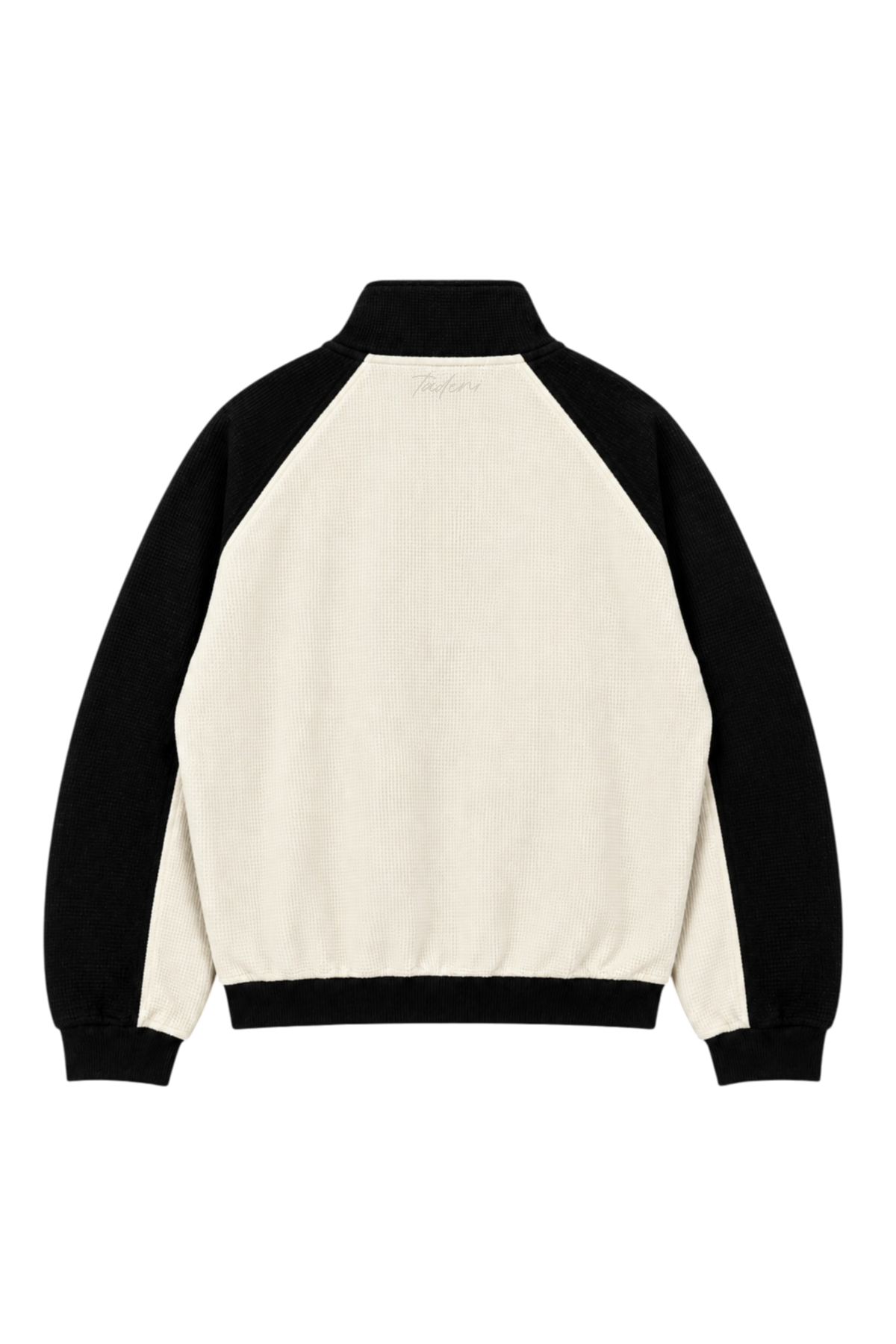 Signature Waffle Track Jacket – Black/Beige