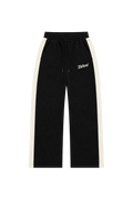 Signature Waffle Track Pants – Black/Beige